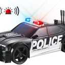 Police Car Toy Plastic Pursuit Rescue Vehicle with Sirnes Sound and Light for Kids Toddlers Boys 1:20