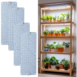 Grow Lights for Indoor Plants Full Spectrum,High PPFD 768LEDs Plant Lights with 4/8/12/16/20H Timer, Flexible Series & Parallel Connection for Indoor Growing(4 Pack)