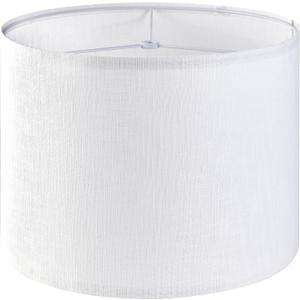 GO&SO White Textured Drum lampshade Medium Lamp Shade 13" Top x 13" Bottom x 10" High (Spider) Modern Linen Lamp Shades for Table Lamp & Bedside Lamp - Natural Linen - Lampshades Replacement