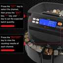 L LIKED CT550 USD Coin Sorter, Counter and Wrapper Machine Accurate sort for Nickels, Dimes, Quarters, Pennies, Dollars, Comes with 50 Performed Wrappers, 270 Coins/min, LCD Display, 37.5x37.5x31.5cm