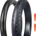1/2 Pack 20/24/26x3.0 Fat Bike Tires ebike Tires with Tubes MTB Heavy Duty Wear-Resistant E-Bike Mountain Snow Bike Tire 20/24/26 x 3 Fat tireBlack