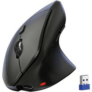 TECKNET Ergonomic Mouse, Wireless Vertical Mouse, 4800 DPI, Rechargeable Bluetooth Mice for Carpal Tunnel Right Hand, 3-Device Connectivity for Laptop, PC, MacBook, Black