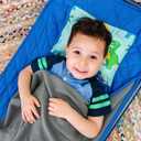 Wildkin Modern Kids Nap Mat Soft Cotton Blend with Pillow & Elastic Straps for School & Travel - Dinosaur Land