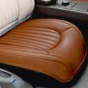 2PCS ZC Car Seat Covers Front Bottom Seat Cushion Covers, Waterproof Nappa Leather, Anti-Slip and Wrap Around the Bottom, Universal Auto Interior Fit for Sedans SUV Pick-up Truck, Cocoa Brown