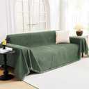 MYSKY HOME Couch Cover for Dogs Washable Couch Covers Couch Covers for Sofa Couch Cover 2 Cushion Sofa Non Slip Dogs Furniture Protector Chenille Sofa Covers for Pets, 71"x102", Moss Green