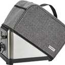 HOMEST Toaster Cover with Pockets Compatible with Cuisinart 2 Slice, Can Hold Jam Spreader Knife & Toast Machine Tongs, Dust and Fingerprint Protection, Grey