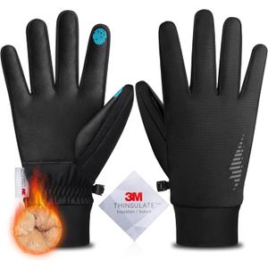 SIMARI Winter Gloves Men Women Warm Waterproof Thermal Ski Snow Touchscreen Glove for Cold Weather, Running, Skiing, Riding (Large, Black)