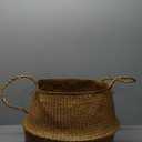 Household Essentials Round Seagrass Basket with Handles, Natural
