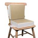 Kalawen Upgraded 2Pcs PU Washable Straps Safety Buckle Toddler Booster Seat for Kitchen Chair, Portable Travel (Khaki)