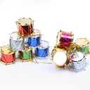 2 x 24Pcs Colorful Glitter Mini Drum Christmas Tree OrnamentsTree Hanging DecorationPendant Holiday Wedding New Year Party Christmas Decor (24)