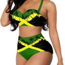 Yewattles Womens Bikini Two Piece Swimsuits Tummy Control Bathing Suits High Waisted Bikini Swimwear, Size 2XL