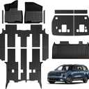 Floor Mats for Kia Carnival 2022-2026 Gas, Full Coverage All Weather Floor Mat Trunk Cargo Liner with Backrest Protectors & Door Sill Guards Accessories, Full Coverage Set (Fit 8 Sests)