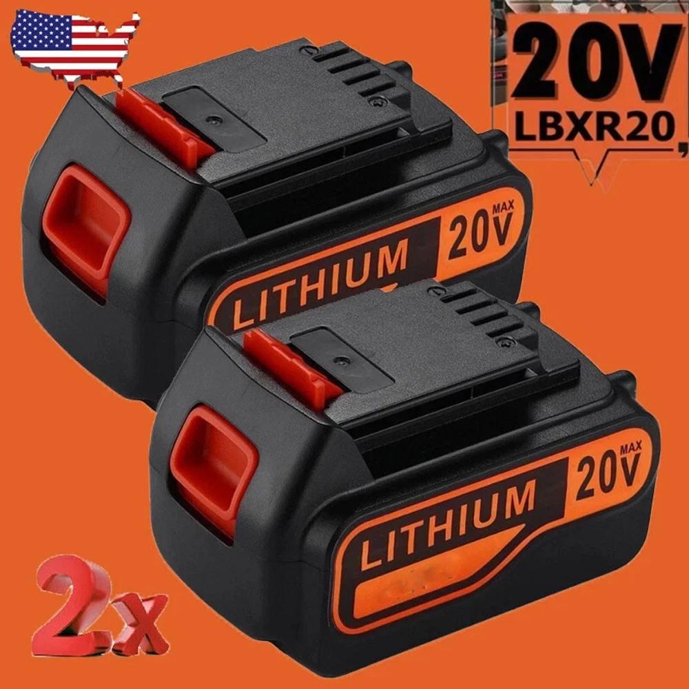 2PCS 6Ah 20V LB2X4020 Battery FOR Black and Decker 20V MAX Lithium LBXR20 LBX20