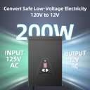 Low Voltage Landscape Transformer, 300W Outdoor Low Voltage Trams Former Waterproof, Dusk to Dawn Sensor Control, 120VAC to 12 V, 2 Outputs for Outdoor Landscape Lightings, ETL Listed (200, Watts)