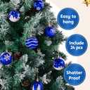 Joiedomi 24 Pcs Christmas Ball Ornaments, Blue & White 2.3 Deluxe Delicate Painting & Glittering Shatterproof Christmas Tree Ornaments for Wreath Garland Holiday Indoor Party