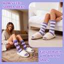3 x Ithmahco Mothers Day Fuzzy Slipper Socks Gifts for Women Mom, 5 Pairs Fluffy Socks & Gift Card for Sisters Friends Her (Purple)