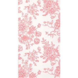100 Floral Guest Napkins Pink and White Toile Disposable Paper Napkins Decorative Flower Bathroom Hand Towels for Bridal Baby Shower Tea Party Birthday Party Supplies