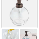 iDesign Bronze York Glass Soap Pump,Holds 12 oz. of liquid
