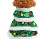 NACOCO Dog Cloak Pet Winter Clothes Christmas Tree Coat Cute and Warm Dog Costumes (Green, M)