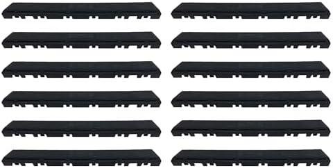 Brand HTWELL Special Accessories：Transition Edge Kit,Only fit HTWELL Interlocking Garage Floor Tiles, Not with Other Brands（12 Male_Edges,Black）