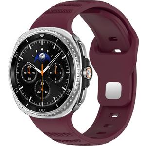 Silicone Sport Band For Samsung Galaxy Watch 8 40mm 44mm/Galaxy Watch 8 Classic 46mm, Adjustable Replacement Soft Waterproof Strap for Men Women (Burgundy)