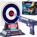 VATOS Smart Electronic Shooting Game Set, 2.4GHz Rechargeable Toy Gun with Auto-Scoring Target and Real-Time Voice Feedback, 4 Game Modes, Indoor and Outdoor Shooting Game Toy for Kids Age 10+, Teens