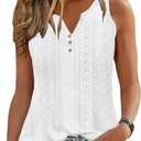 ETCYY Tank Tops for Women Loose Fit 2026 Trendy Casual Tunic Blouses Button Down V Neck T Shirts Sleeveless Summer Tops, small
