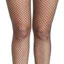 High Waisted Fishnet Tights for Women Sexy Patterned Mesh Stockings One Size Fits Most Daily Wear (Black)