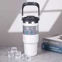 Fuelmate Tumbler Double Wall Insulated Tumbler, 25oz, White