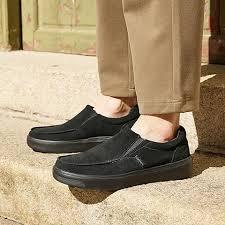 OrthoComfoot Men's Orthopedic Slip-On Loafers Walking Shoes: Casual Arch Support Loafers for Plantar Fasciitis, Comfortable Orthotic Dress Shoes for Foot and Heel Pain Relief 44
