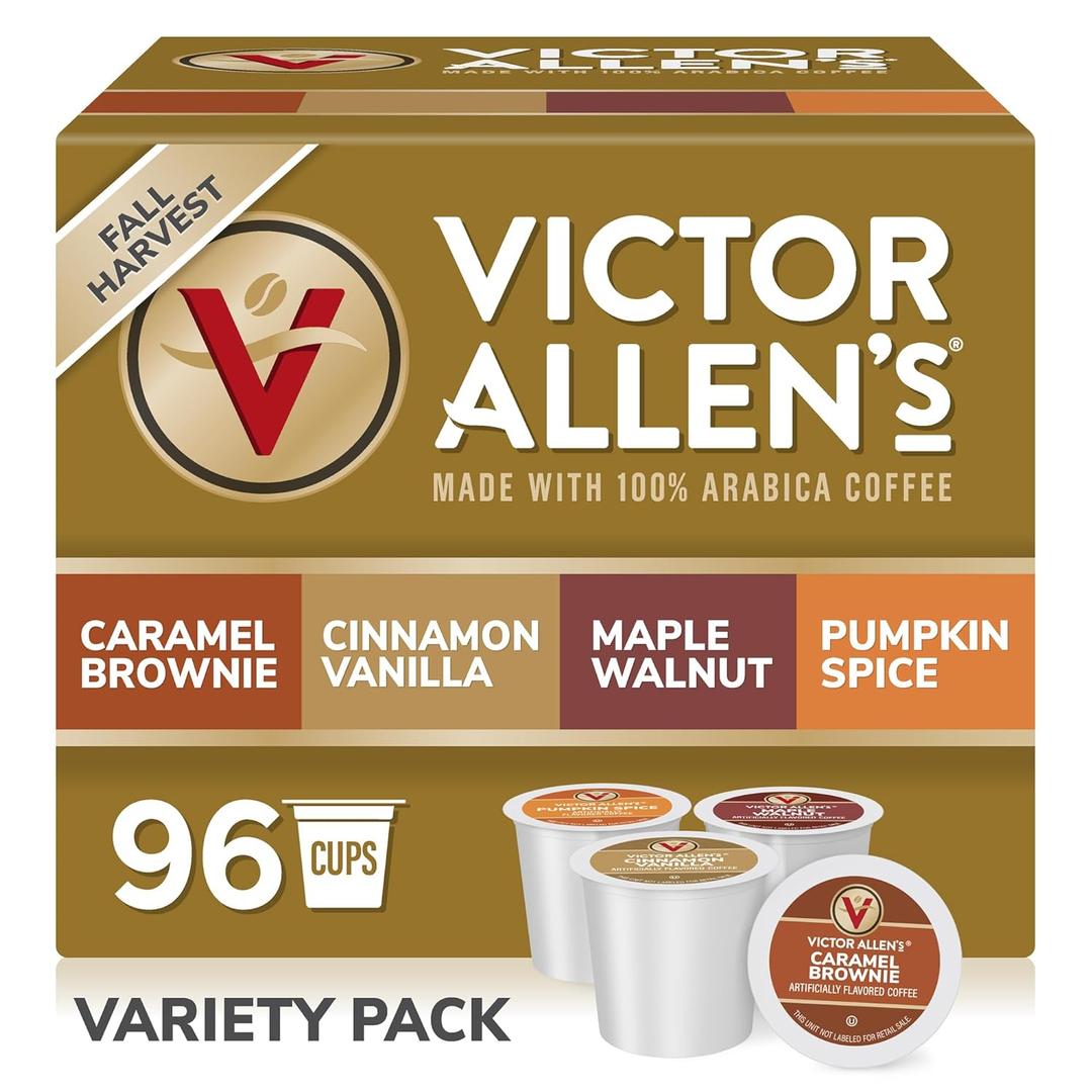 Victor Allen's Coffee Fall Harvest Variety Pack, Medium Roast, 96 Count, Single Serve Coffee Pods for Keurig K-Cup Brewers (EXP 01/04/27)