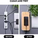 2 Pack Large Cable Management Box Wooden Style Cord Organizer and Cover for TV Wires, Computer, Router, USB Hub and Under Desk Power Strip Safe ABS Material and Baby-Pets Proof Lock (White)