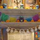 Halloween Garland 7ft Cute Ghost & Wooden Beads - Handmade Rustic Halloween Garland Banner for Mantle Fireplace Farmhouse Indoor Fall Home Decoration, White