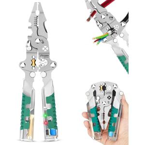 18-in-1 Wire Stripper & Multi-Tool Pliers, Foldable Electrician Tool with Screw Cutter, Wire Crimper, Stripper, and Tester  Compact All-in-One Hand for Home & Professional Use