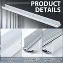 Pushglossy 36" Aluminum Adjustable U Shaped Door Sweep Bottom Seal Weatherstrip with Drip Cap for 1-3/8" & 1-3/4" Thick Exterior Doors for Gaps 1/2" to 1-1/4" (White)