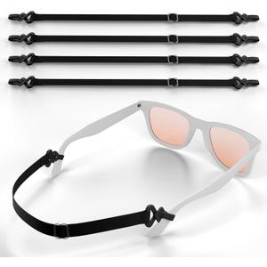 X-Protector Eye Glasses Strap - 4 PCS, Black - Sunglasses Strap with Universal Glasses Holder - Adjustable Eyeglasses Straps