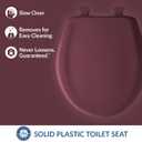 Bemis Classic Colors Slow Close Toilet Seat, Easy Clean Hinges and Durable Plastic Seat, Made in USA, Round, Loganberry