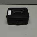 KYODOLED Cash Box with Combination Lock Safe Metal Money Box with Money Tray for Security Lock Box 7.87"x 6.30"x 3.35" Black (Medium)