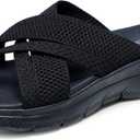 Skechers Women's Summits-Fantasy Walk Sport Sandal (6.5, Black/Black)