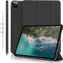 Kenke iPad Pro 11 Inch Case 4th/3rd/2nd/1st Generation 2022/2021/2020/2018 2nd Pencil Magnetic Attachment Without Pencil Holder Soft Slim TPU Cover Auto Wake/Sleep (Black)