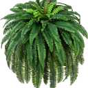Waipfaru 60'' Large Fake Ferns, UV Resistant Artificial Outdoor Plants, Faux Greenery Plants, Realistic Boston Ferns with 96 Fronds for Front Porch Home Garden Patio Forest Decor (2Pcs)
