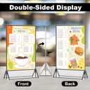 EHWINE 12 Pack Acrylic Sign Holder 5 x 7, Double Sided Black Picture Frame Stand up Table Top Sign Holders, Clear Display Stand Menu Flyer Holder for Wedding Party (Provide Non-slip Mats)