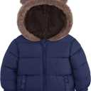 ADUKIDE Toddler Puffer Jacket with Bear Ear Kids Boys Hooded Fleece Coat Size 6M-5T (Blue)