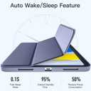 Wenlaty Compatible with iPad (A16) 11th Generation Case 11 Inch 2025, for iPad 10th Generation Case 10.9 Inch 2022 with Pencil Holder, Trifold Stand Protective Clear Back, Auto Wake/Sleep Blue Gray