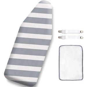 SheeChung 12.5 x 32 Inch Small Ironing Board Cover and Pad,Cotton Cover & Extra Thick Padding,Resists Scorching and Staining,Elastic Cord,Fits Small Mini Table top Ironing Board (Board not Included)