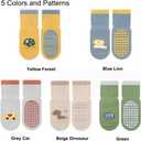 Exegawe Toddler Non Slip Socks, Cute Baby Socks with Grips Crew Socks 5 Pairs, Size: 1-3T