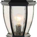 Outdoor Post Light, 21 Inch Aluminum Outside Post Lantern, Waterproof Exterior Lamp Pole Lantern Head with Seeded Glass, Matte Black Column Lights for Patio Garden Walkway Landscape E26 Base Max 100W