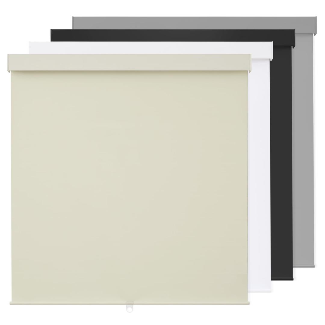 100% Blackout Roller Shades Cordless Blinds for Indoor Windows,Free-Stop Window Shades Pull Down,Thermal Insulated Fabric UV Protection,Blackout Window Guard Blinds for Home,Office,Ivory,58" W x 72" H