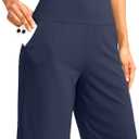 G Gradual Women's Bermuda Long Shorts with Pockets 9" High Waisted Knee Length Shorts for Women Walking Athletic Workout (Navy)