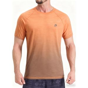 EZRUN Men's UPF 50+ Swim Shirt Quick Dry Rash Guard | UPF 50+ gradient shirt blocks harmful UV rays. Quick-dry, chafe-free fabric is perfect for surfing, gym & beaches